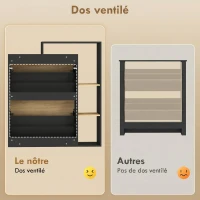 HOMCOM Meuble à chaussures 8 paires, armoire à chaussures étroite avec 2 tiroirs rabattables, 3 compartiments ouverts, noir(m-8)
