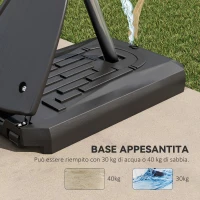 SPORTNOW Canestro Basket in Acciaio, Regolabile in Altezza e portatile con Tabellone e Ruote, 107x70cm, Nero e rosso(m-5)