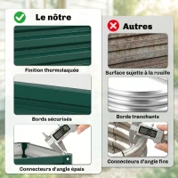 Outsunny Lot de 2 jardinières surélevées, carre potager de jardin pour légumes, fleurs, acier galvanisé 60 x 60 x 30,5 cm, vert(m-5)