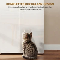 HOMCOM 180 cm Hoher Küchenschrank, Vorratsschrank mit Soft-Close-Türen und Verstellbaren Regalen, Hochglanz Weiß(m-4)