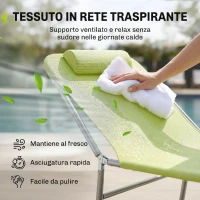 Outsunny Lettino Prendisole Pieghevole con Schienale Reclinabile e Cuscino, 182x56x24.5cm(m-5)