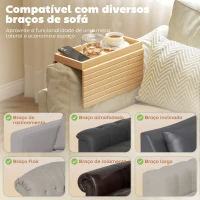 HOMCOM Bandeja de Braço para Sofá em Bambu Dobrável e Flexível com Base Antiderrapante  45x33,5x3 cm Madeira(m-4)