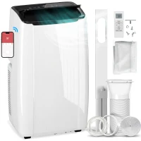 HOMCOM 14000 BTU 5-in-1 Portable Air Conditioner with Cool, Heat, Dehumidifier, Fan, Sleep, WiFi Voice Control, White(m-10)