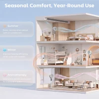 HOMCOM 20 dB Silent Standing Fan for Bedroom, 44" Pedestal Fan with 90° Oscillating, 8 Speeds and LED Light, White(m-7)