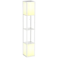 HOMCOM 156cm Floor Lamp Shelving Unit - White(m-11)