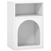 HOMCOM Bedside Table with 2 Open Compartments - White(m-1)
