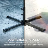 Outsunny Base pieghevole a croce per ombrelloni 38-48 mm, supporto patio, grigio scuro(m-6)