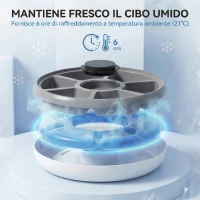 PawHut Distributore Automatico Cibo Gatti e Cani con Timer e Display LED, 1-6 Pasti al Giorno, per Cibo Secco e Umido(m-5)
