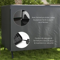 Outsunny Housse de protection pour balancelle de jardin 3 places, toile PE imperméable, anti-poussière, 215x155x150cm, gris foncé(m-5)