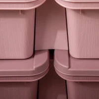HOMCOM Organisateur de jouets pour enfants à 3 niveaux avec 6 tiroirs, boîtes de rangement en plastique, 75x37x56,5cm, rose(m-8)