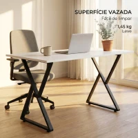 HOMCOM Conjunto de 2 Pernas de Mesa em Aço em Forma de X para Móveis Industriais com Apoios Ajustáveis e Parafusos Preto(m-8)