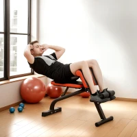 SPORTNOW Banc de musculation pliable banc multifonction pour entraînement coussin réglable 8 positions 103 x 65 x 67-98 cm noir(m-10)