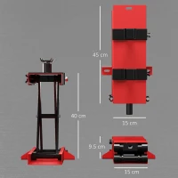 HOMCOM Cric moto din oțel, capacitate 500 kg, pliabil cu înălțime reglabilă și manivelă, roșu(m-3)