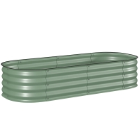 Outsunny Caixa de Plantio de Exterior Grande em Aço Galvanizado para Cultivo de Plantas 150x62x30 cm Verde