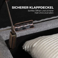 HOMCOM Sitztruhe aus Leinen, Bettbank mit 2 Fächern, klappbaren Deckeln und extra dicker Polsterung, 117 x 50 x 44 cm(m-6)