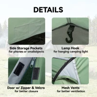 Outsunny Three-Man, Two-Room Tent - Green(m-6)
