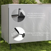 Outsunny Gartenmöbelabdeckung Abdeckung Schutzhülle für Outdoor-Möbel, 215 cm x 155 cm x 150 cm, Grau(m-5)