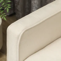 HOMCOM Canapé 3 places en flanelle de neige, canapé moderne avec rangement caché, dossier capitonné, 166,5 x 62 x 82 cm, crème(m-8)