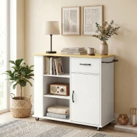 HOMCOM Cărucior mobil multifuncțional pentru depozitare(m-9)