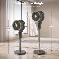 HOMCOM 20 dB Silent Standing Fan for Bedroom, 46" Pedestal Fan with Remote, 85° Oscillating, 8 Speeds(m-3)