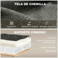 HOMCOM Sofá Cama 2 Plazas 3 en 1 con Mesa Auxiliar Portavasos Respaldo Ajustable Bolsillos Laterales 2 Almohadas Gris Oscuro(m-7)