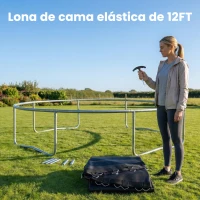 SPORTNOW Tapete de Repuesto para Trampolín Ø323 cm Colchoneta para Trampolín de 12 Pies con 72 Enganches Negro(m-8)