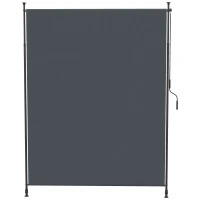 Outsunny Toldo Vertical Exterior 200x305 cm Pantalla de Privacidad Enrollable Ajustable con Manivela Protección UV 40+ Gris(m-11)
