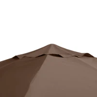 Outsunny Techo de Repuesto para Cenador, 3x3 m, Cubierta de Repuesto con 8 Orificios de Drenaje, Ventilación y Protección UV, SOLO Toldo de Recambio para Pabellón Gazebo, Café(m-8)