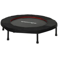 SPORTNOW Trampoline de fitness, Ø 102 cm, trampoline d'exercice, pieds antidérapants, cadre en acier, capacité de 100 kg, rouge(m-1)