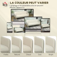 HOMCOM Canapé convertible 3 places 3 en 1, canapé-lit clic-clac, dossier réglable, assise rembourrée, 185 x 84 x 83 cm, beige(m-8)