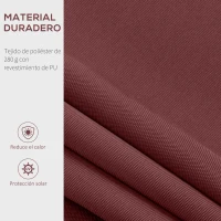 Outsunny Toldo Retráctil Manual 3,5x2,5 m con Ángulo Ajustable Manivela Estructura de Aluminio y Protección UPF30+ Rojo Vino(m-4)