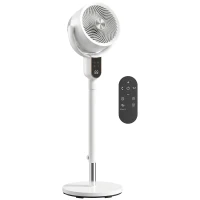 HOMCOM 20 dB Silent Standing Fan for Bedroom, 42" Pedestal Fan with Remote, 90° Oscillating, 8 Speeds, Remote Control, White(m-11)