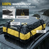 Outsunny Waterdichte dakkoffer auto 425L voor voertuigdaken met/zonder dakdrager bagagebox met 8 versterkte riemen deurhaken geel(m-6)