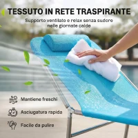 Outsunny Lettino Prendisole Pieghevole con Schienale Reclinabile e Cuscino, 182x56x24.5cm(m-5)