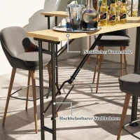 Outsunny Picknicktisch, Outdoor Klapptisch, bis 20 Personen, wetterfest, Metall, Tannenholz, 2,4x2,4x1m, Natur/Schwarz(m-6)