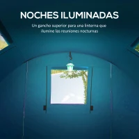 Outsunny Tienda de Campaña para 3 Personas con Ventanas Gancho Bolsa de Transporte Impermeable 3000 mm 470x220x150 cm Azul Celeste(m-5)