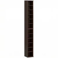 HOMCOM Lot de 2 étagères colonnes armoire de rangement CD-DVD 12 compartiments 21 x 22,5 x 88,5 cm capacité 204 CD marron(m-12)