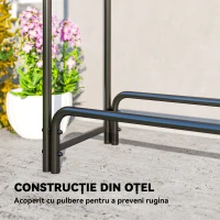 Outsunny Suport pentru Lemne de 1m³ Reglabil cu Acoperire Impermeabilă din PE, din Metal, 300x36x99 cm, Negru și Verde Închis(m-6)