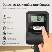 SPORTNOW Rameur à eau, rameur musculation d'appartement réservoir ajustable 6-11L écran LCD support de tablette 170x46x77cm noir(m-6)