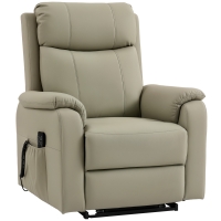 HOMCOM Fauteuil releveur électrique, fauteuil relax électrique, double moteur, dossier inclinable, 87x96x105cm, crème