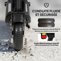 SPORTNOW Trottinette électrique enfants 6-14 ans, écran LED, lumières RGB, pneus 6,5'', vitesse 10 km/h, démarrage au kick, noir(m-7)