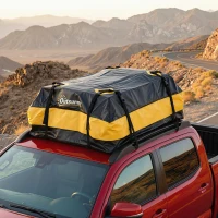 Outsunny Waterdichte dakkoffer auto 425L voor voertuigdaken met/zonder dakdrager bagagebox met 8 versterkte riemen deurhaken geel(m-9)