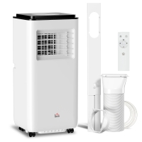 HOMCOM Aer condiționat portabil 750W cu 5 moduri și 2 viteze, din ABS și oțel, 33x28x70,4 cm, alb