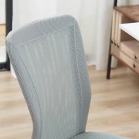 Vinsetto Sedia da Ufficio Ergonomica Senza Braccioli in Tessuto a Rete, Altezza Regolabile e 5 Ruote, Grigio(m-7)