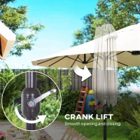 Outsunny 4.6m Double Garden Parasol - Beige(m-7)