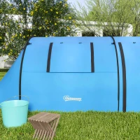 Outsunny Tienda de Campaña para 3 Personas con Ventanas Gancho Bolsa de Transporte Impermeable 3000 mm 470x220x150 cm Azul Celeste(m-9)