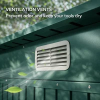 Outsunny 3.7 x 7.9ft Galvanised Steel Shed, with Latched Door and Padlock - Green(m-7)