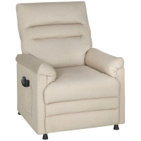 HOMCOM Sillón Relax Reclinable Eléctrico con Calor Lumbar Masaje Vibración Motor Silencioso Función de Memoria Beige