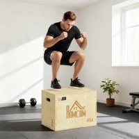 Box jump pliométrie 3 en 1 - Collaboration Aosom.fr x FFHandball - boîte à saut musculation fitness bois(m-2)