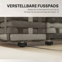 Outsunny 2-Sitzer Rattansofa mit Kissen Klappbar Seitentabletts Loungesofa Sitzgruppe Hellgrau(m-8)